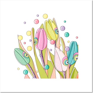 Colorful Tulips Posters and Art